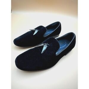 Giorgio Brutini Mens Black Velvet Smoking Loafers Slip On Shoes Shark Tooth 7.5M